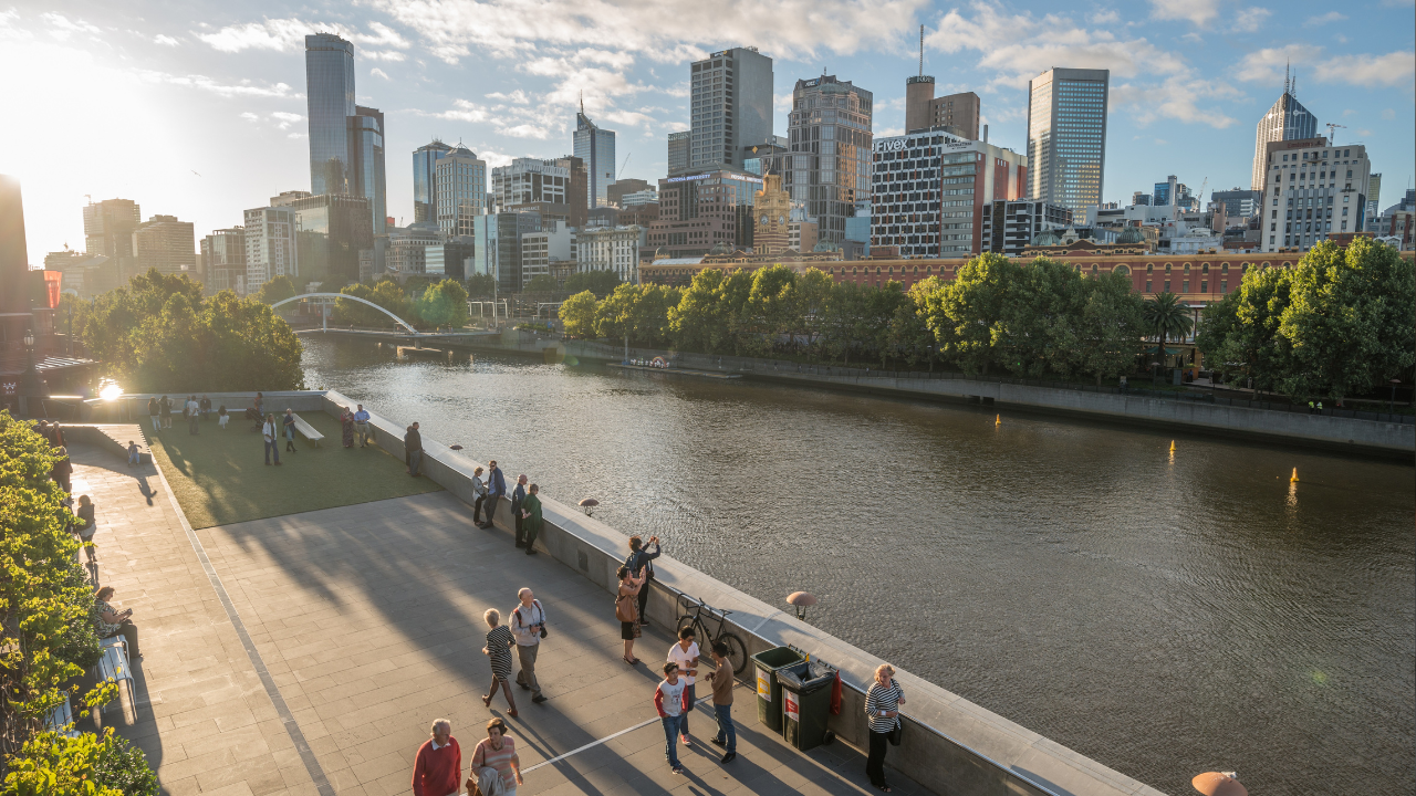 Melbourne skyline along the Yarra River Melbourne skyline along the Yarra River